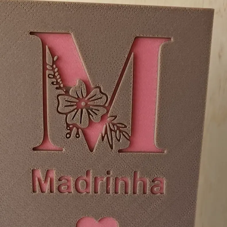 Godmother 3D Sign – "Madrinha | Adoro-te"