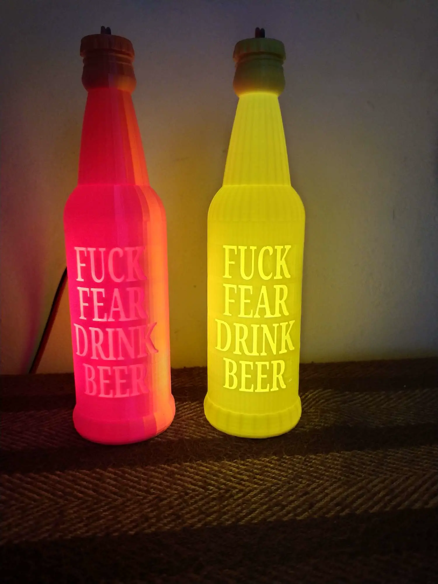 fuck fear drink beer lampshade 