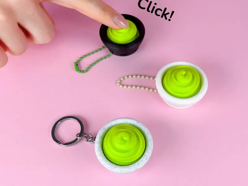 Clicker Wasabi, Clicky Keychain NoStress Toy