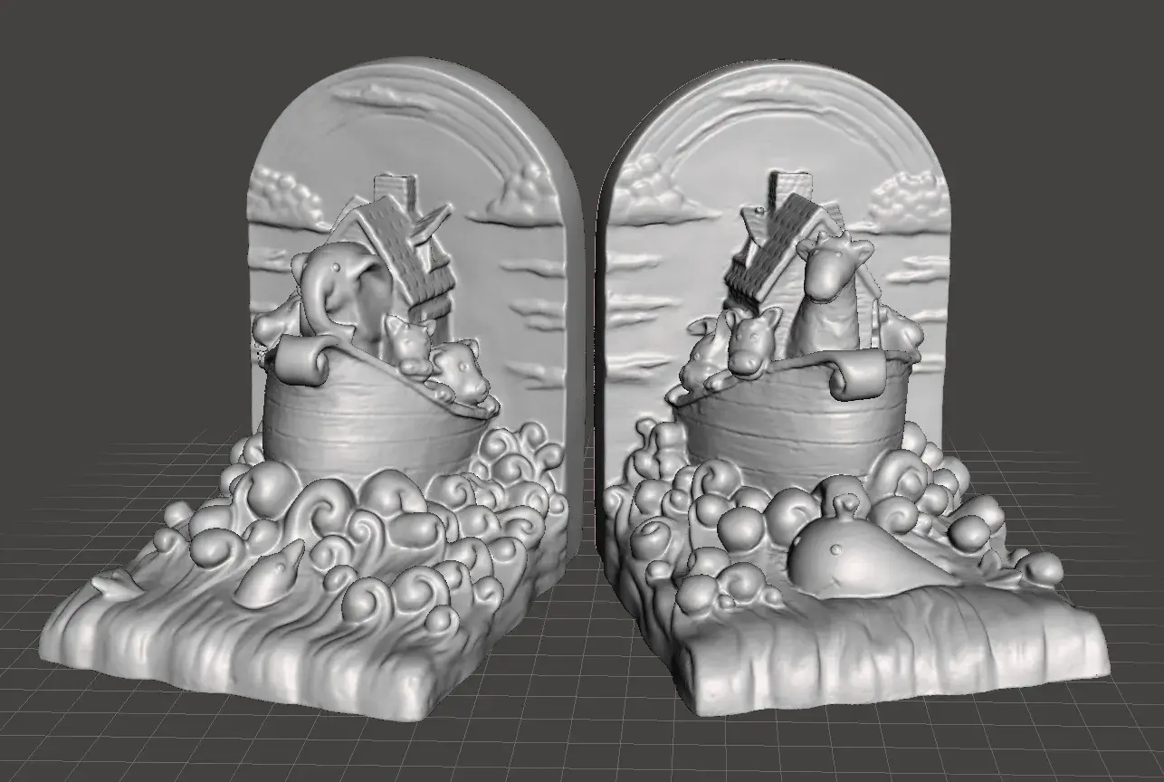 noah's ark bookends  giraffe and elephant