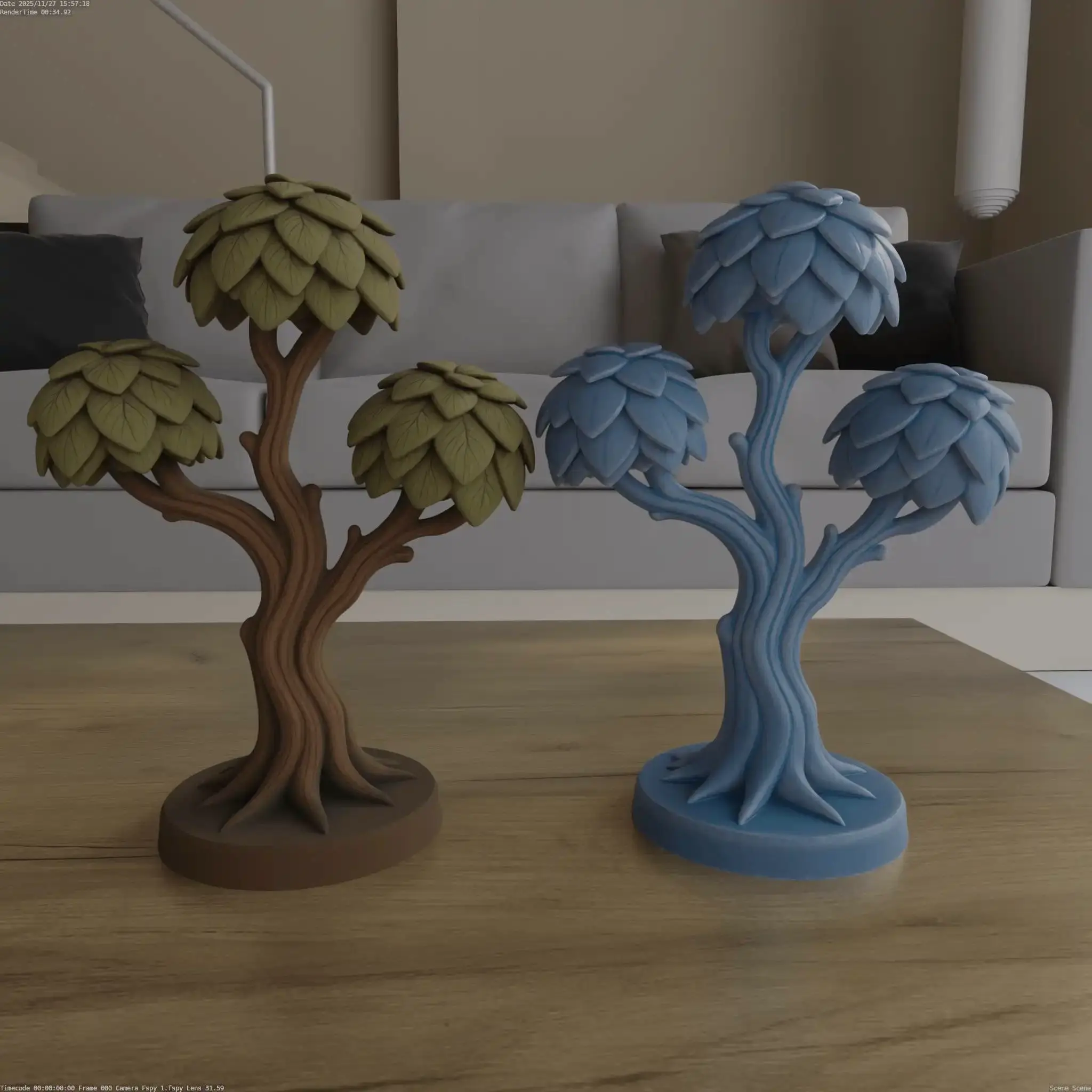 Detailed Fantasy Tree STL File 3D Print Miniature Decor