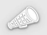 Badge Reel Topper Flat Back megaphone cheer-2