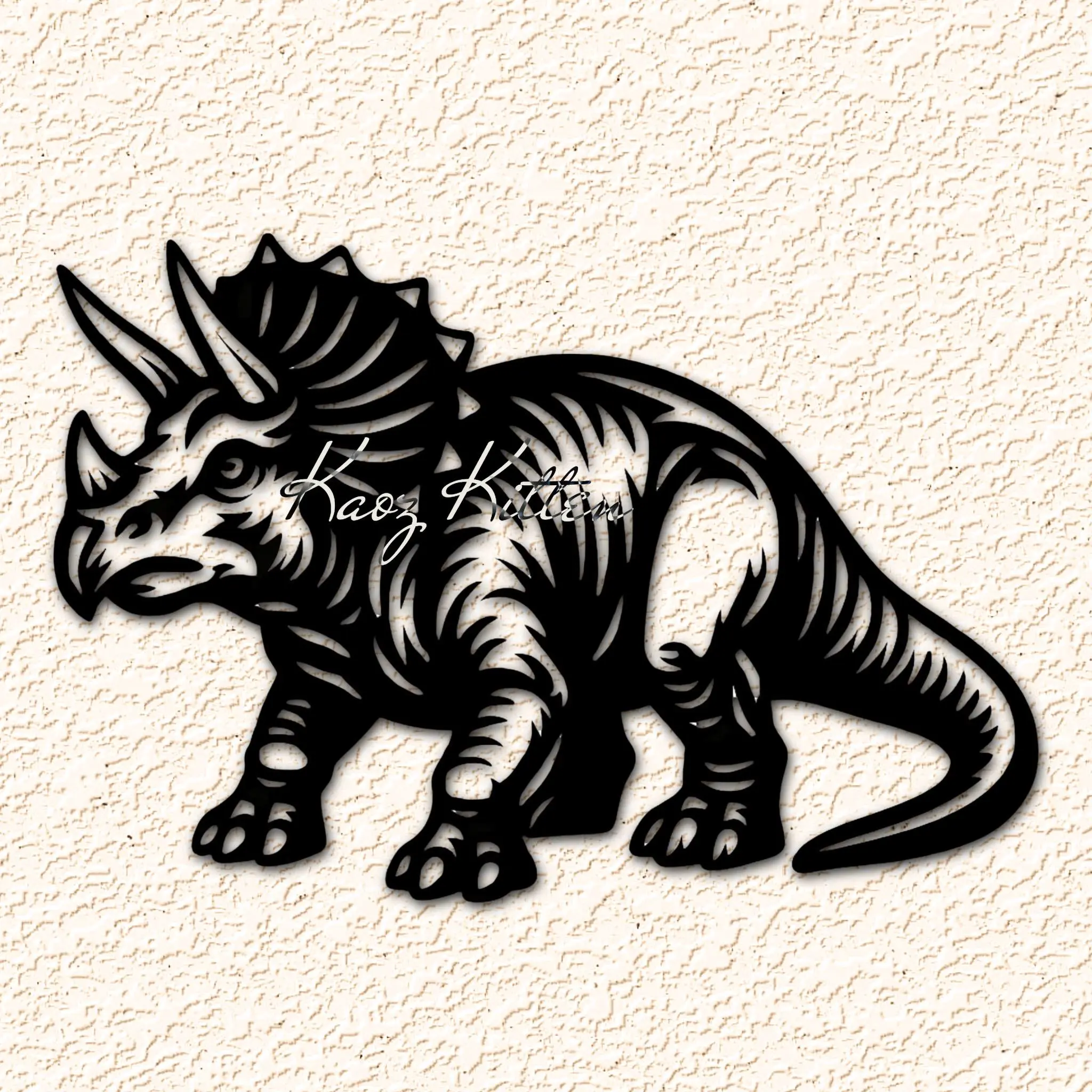 Dinosaur Triceratops Rhino Trike Wall Art Home Decor