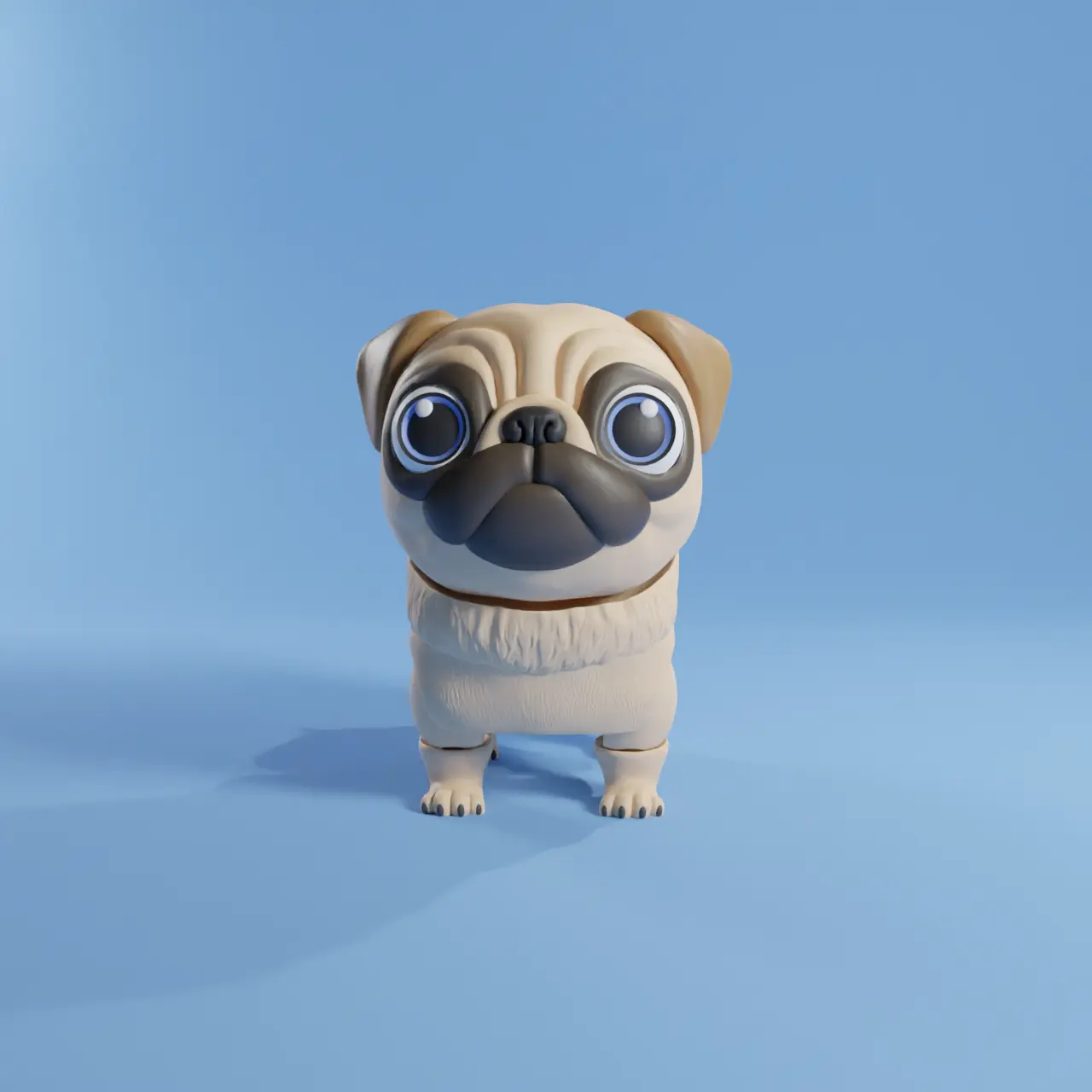 CHIEN CARLIN FLEXI - ARTICULÉ - STL &amp; 3MF MULTICOLOR