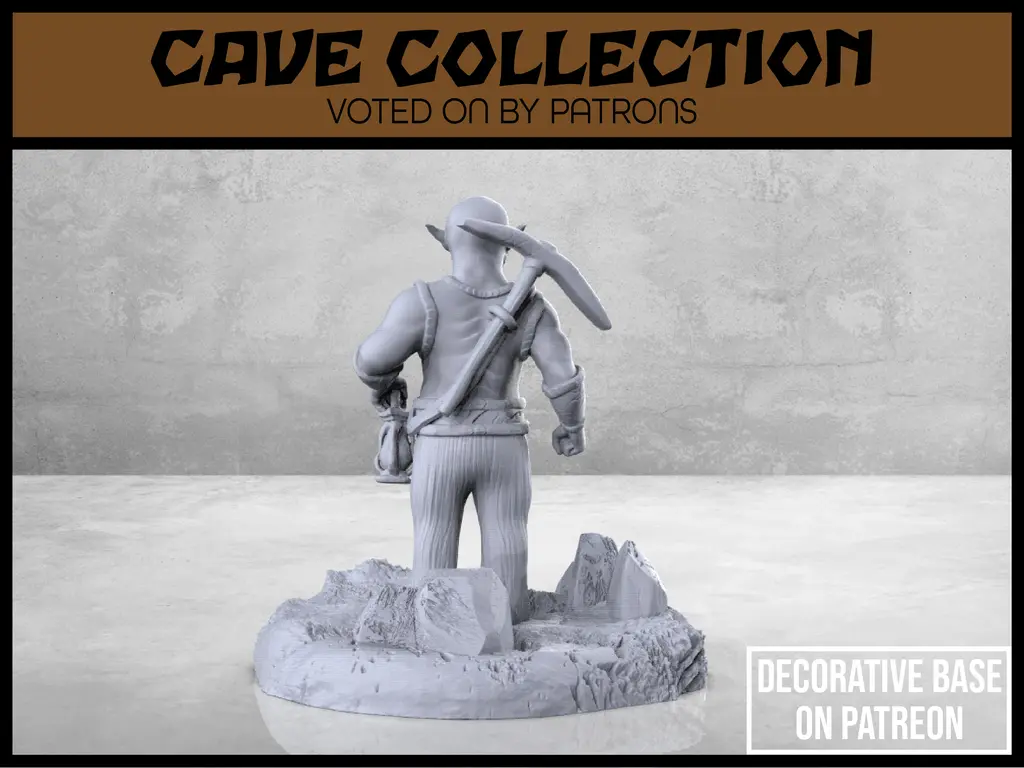 Gnomo minatore delle caverne - Versione 2 - Miniatura da tavolo
