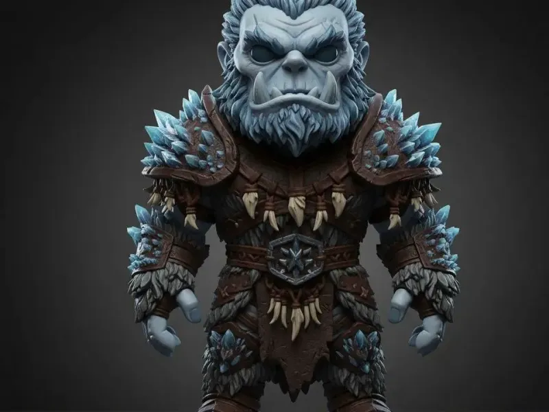 Icebound Orc Warlord Stylized Fantasy Miniature