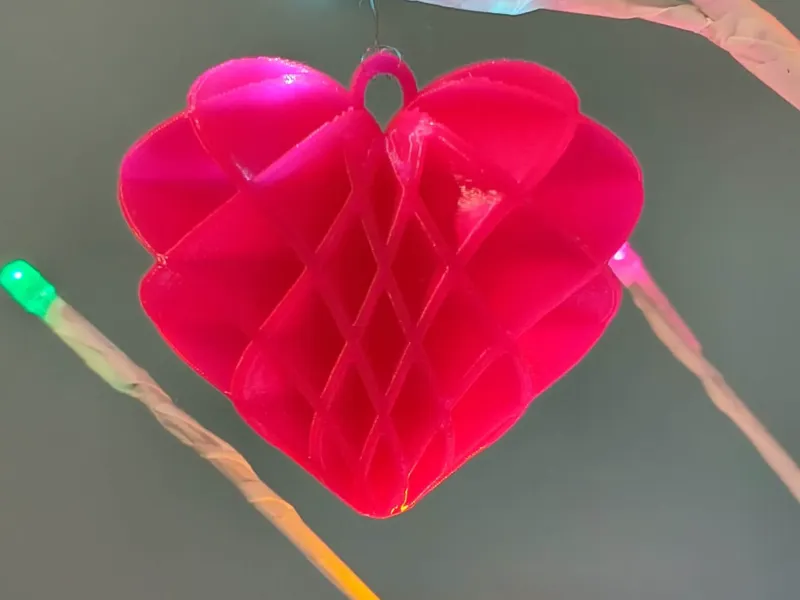 Cross Twist Hanging Heart Ornament
