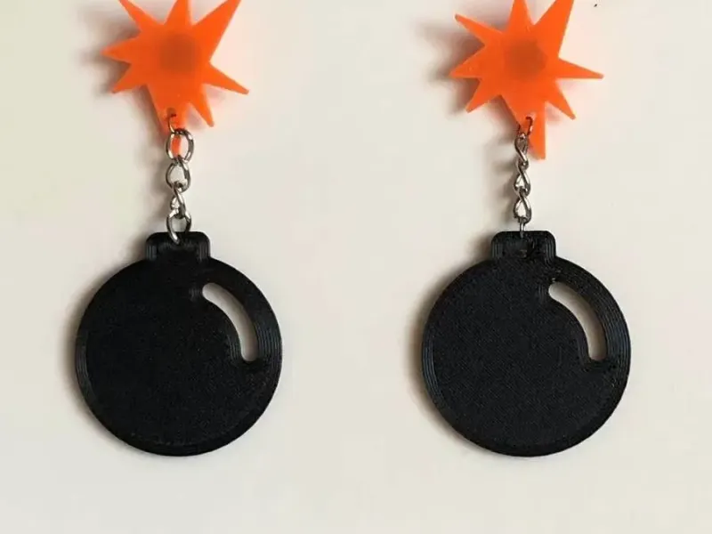 Earring Bomb Comic Explosion Pop ART bomba