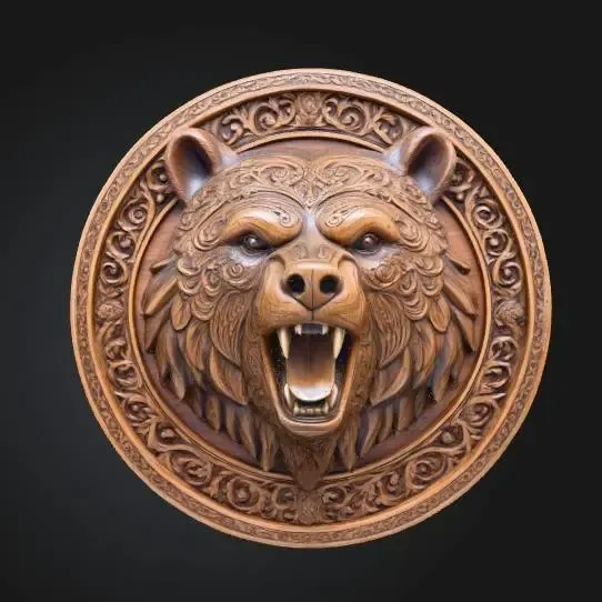 Beserker Viking Bear Sigil Wall Relief