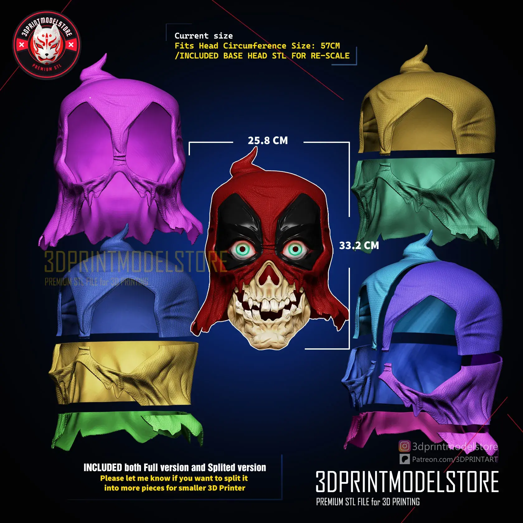 Headpool Zombie - Deadpool Mask - Marvel Cosplay