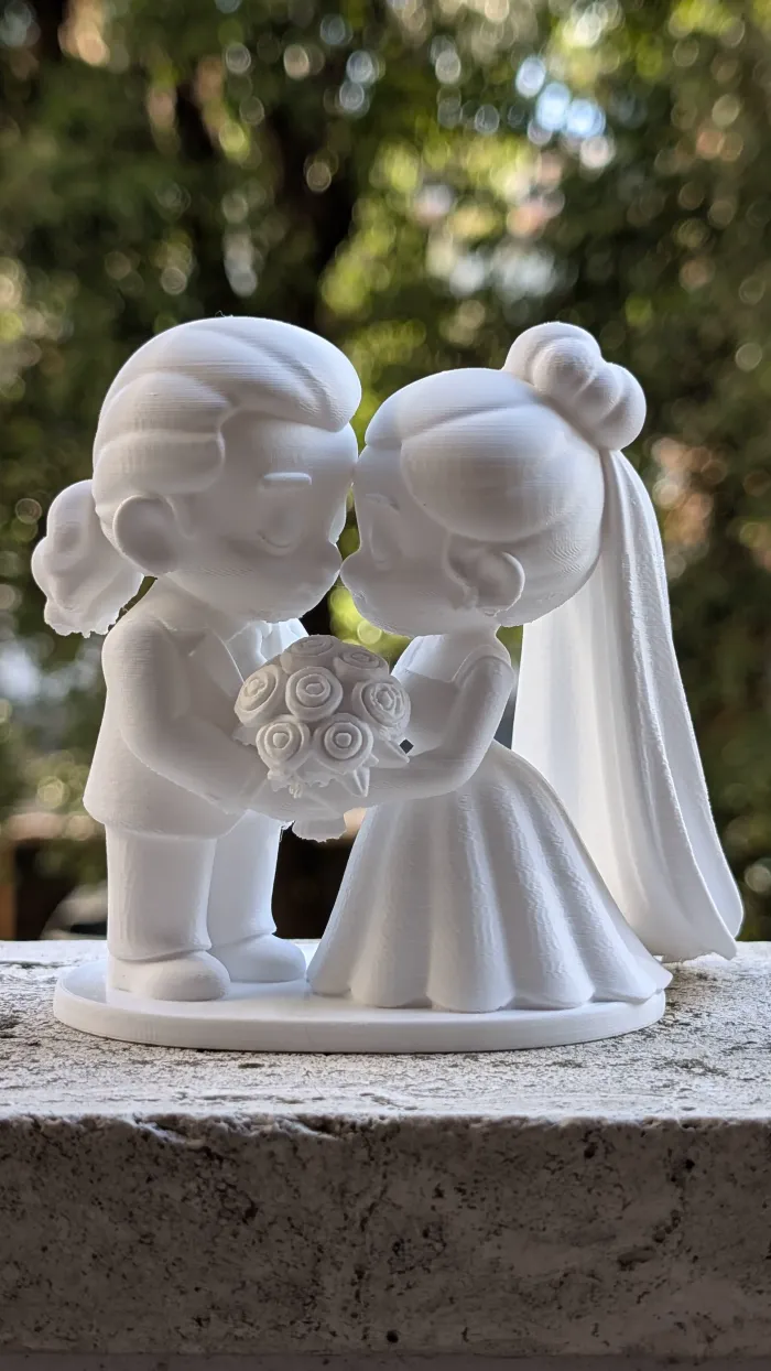 Wedding Couple Cake Topper Figurine - Art - PLA - 3D printed product - фото 6