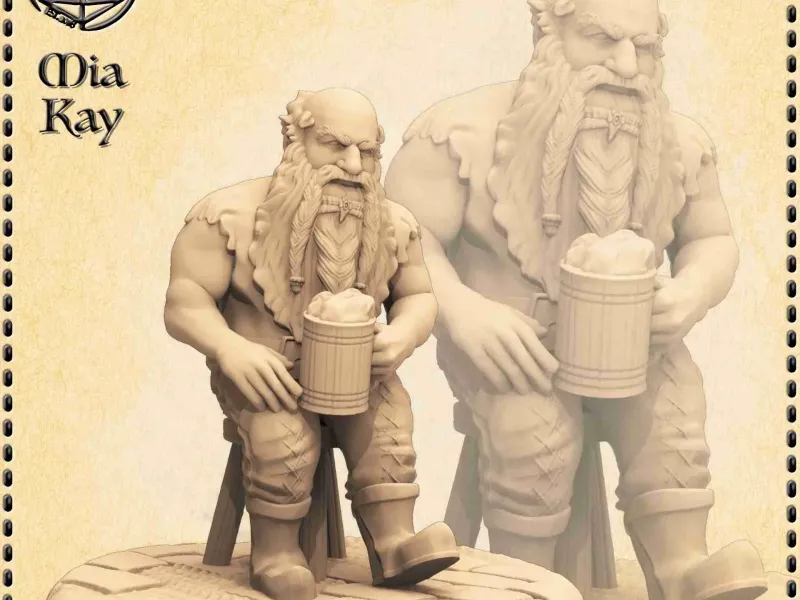 Dwarf Seated Bar Guest