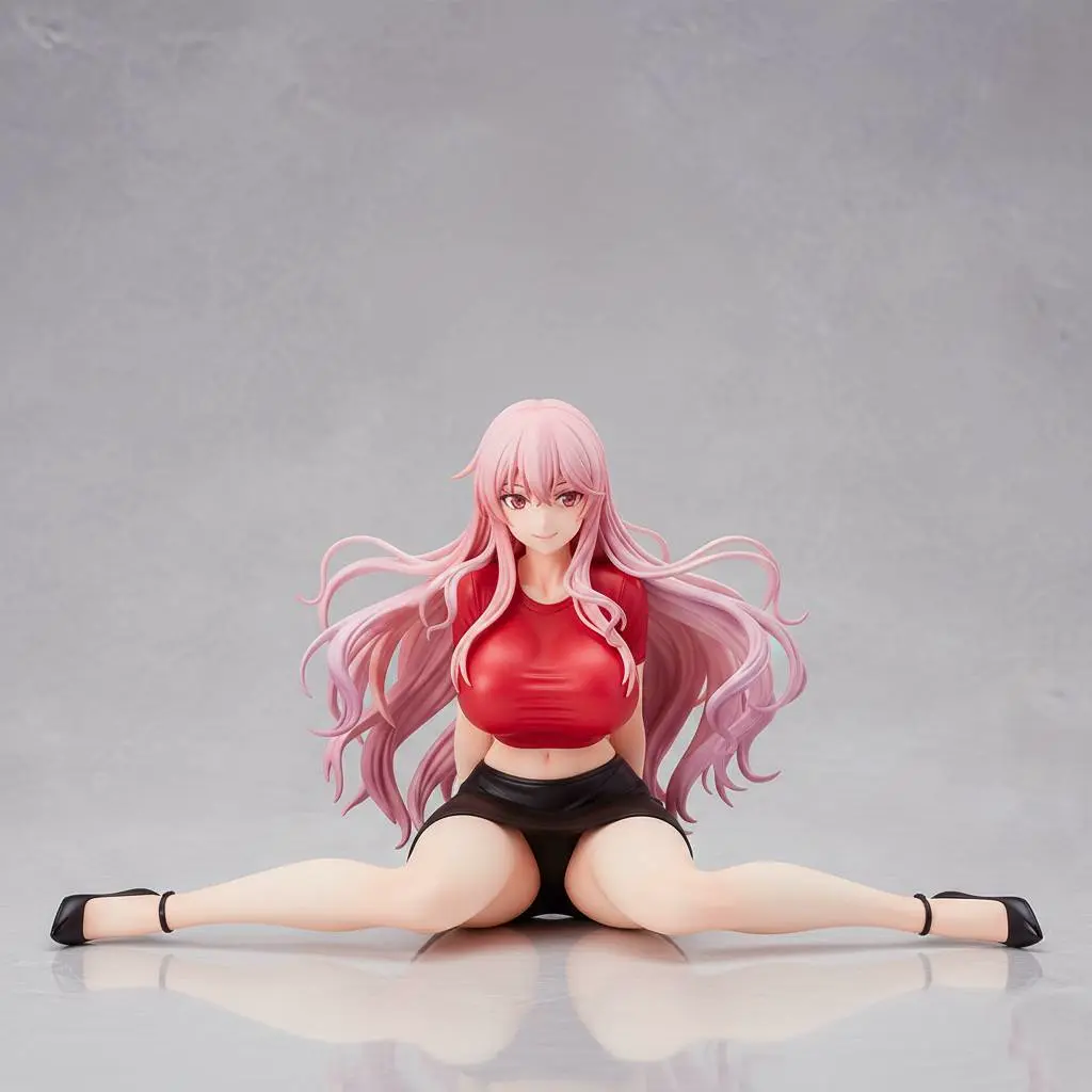 Pink Hair Anime Girl Split Pose