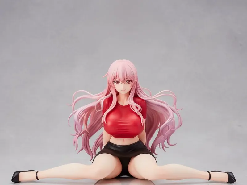 Pink Hair Anime Girl Split Pose