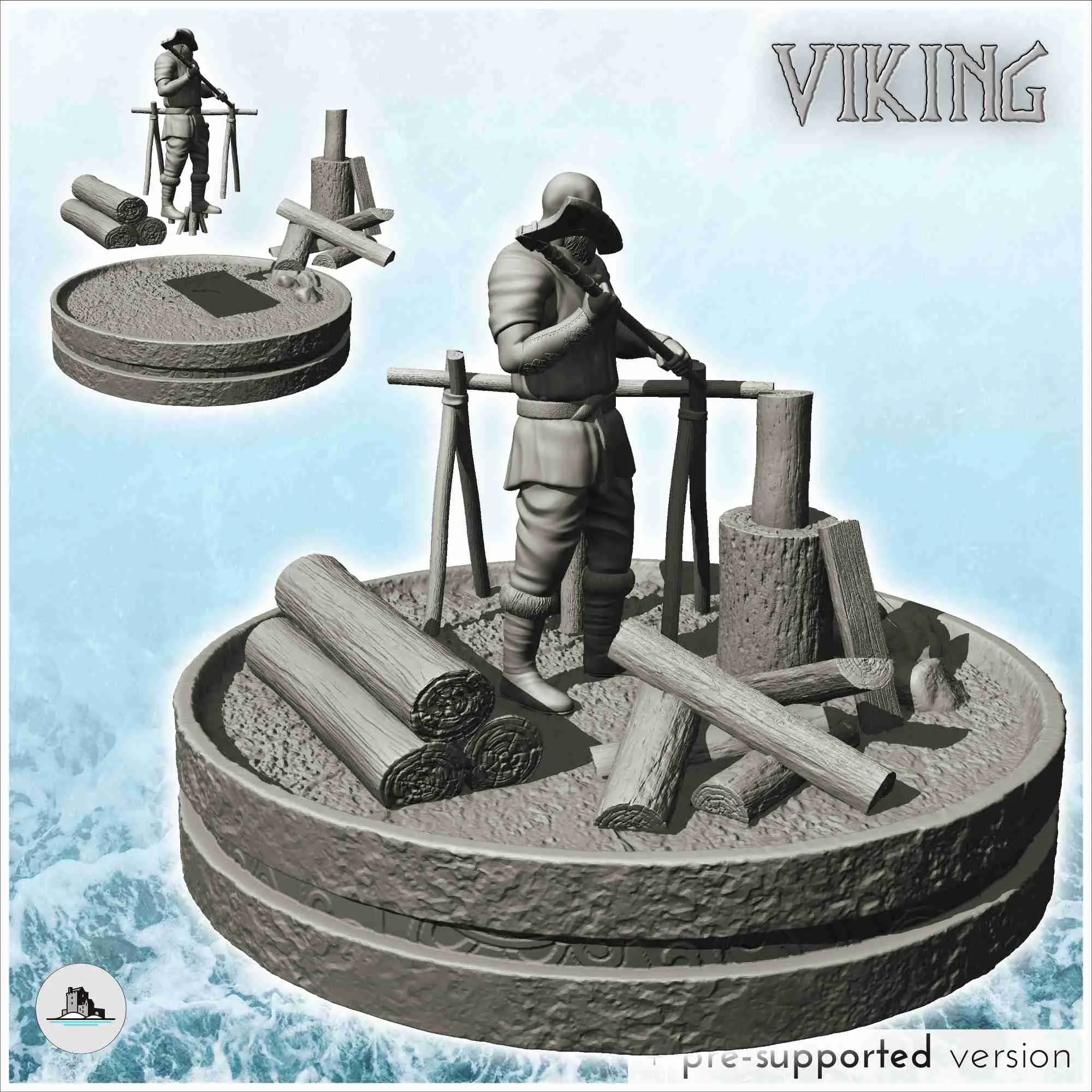 Medieval lumberjack with axe and stew (13) - scenery medieva