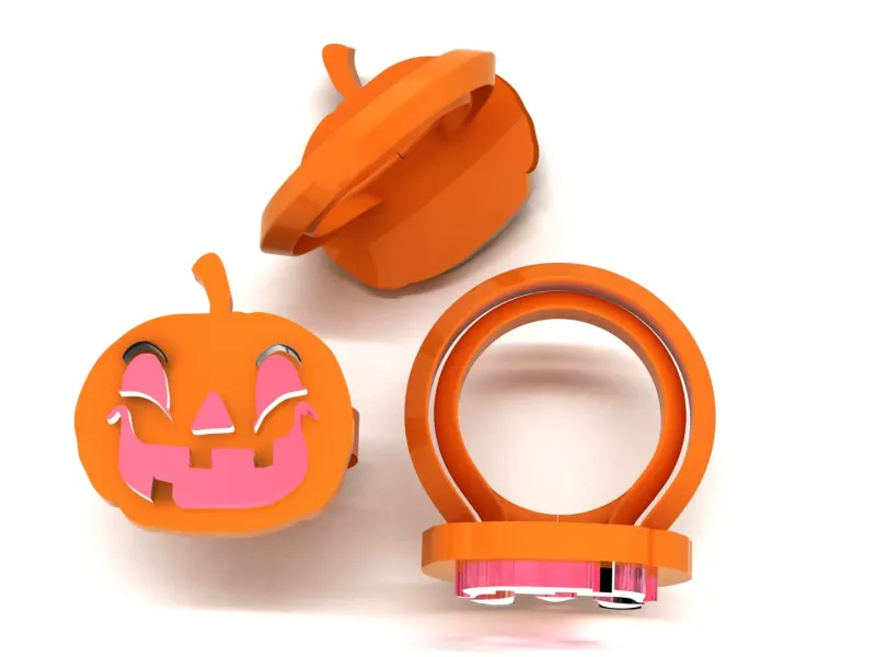 Halloween dovleac inel gratuit portocaliu și roșu