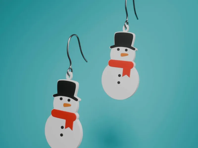 Brincos de Boneco de Neve em Miniatura | Série de Brincos de Natal | CFS