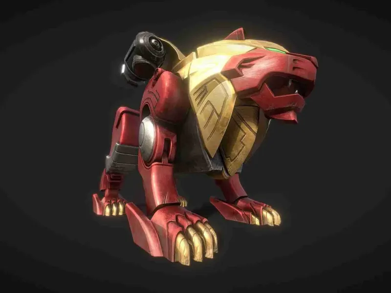 power-rangers-wild-force-rode leeuw zord