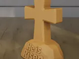 Easter Cross He is Risen STL 3D Print Model-2