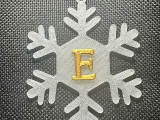 E – Snowflake Alphabet Letter E Festive Christmas Decoration