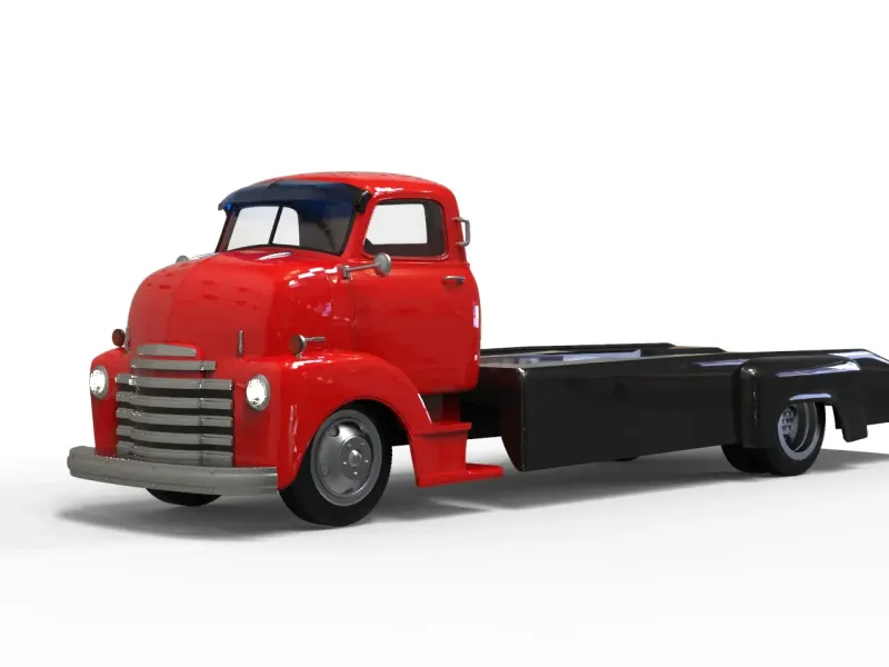 Hauler Ramp Tow Hot Truck COE roți model de imprimare 3D