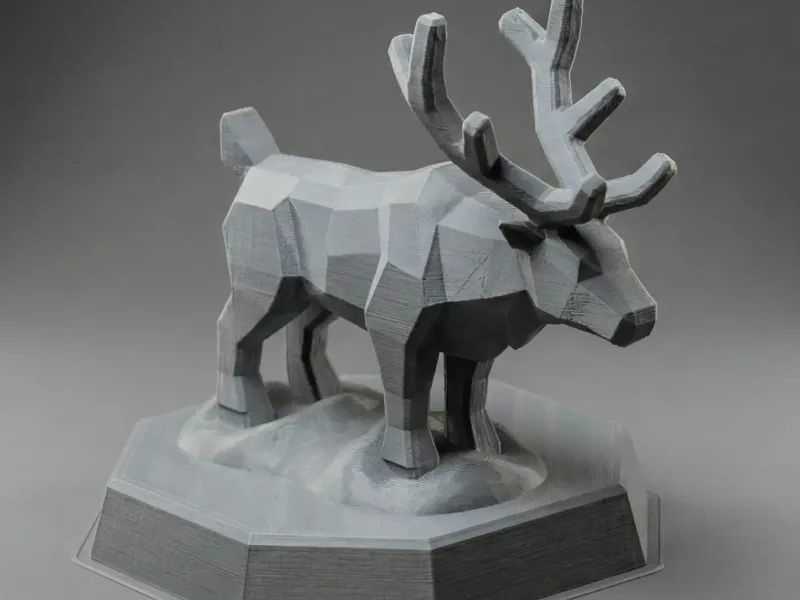 Geometric Reindeer Statue | Modern Low-Poly Decor