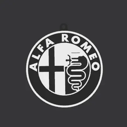 Alfa Romeo Keychain B&W