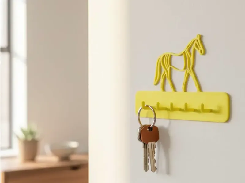 Modern Wall-Mounted Key Holder – Minimalist 3D Printable Ent