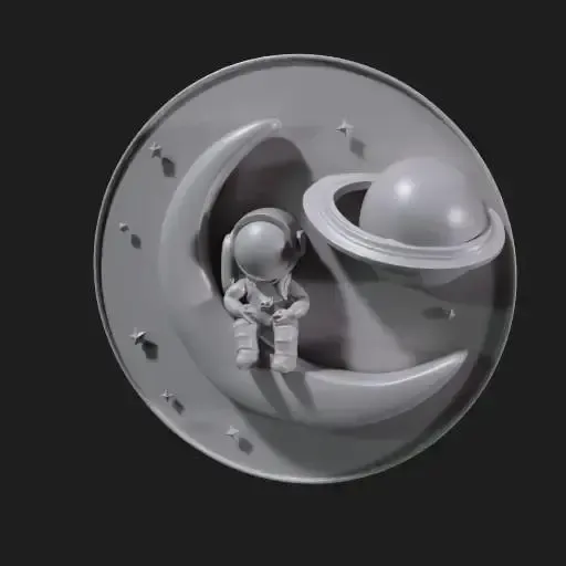 Astronaut Bas Relief