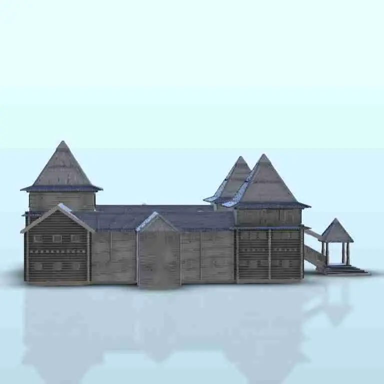 Slavic Medieval wooden fortress (5) - miniatures warhammer t