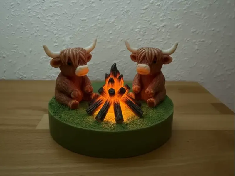 Highland Cows Campfire – LED Mood Light