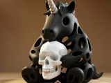 Gothic Halloween Unicorn - Spooky Cute Figurine & Decor-0