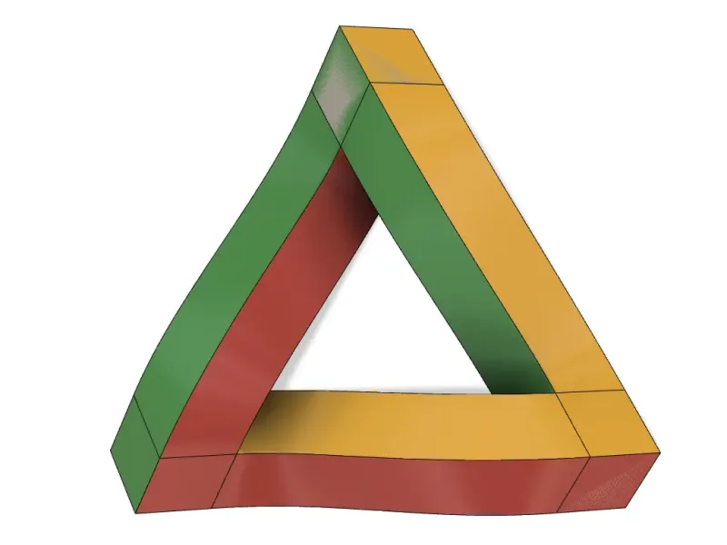 Modello di stampa 3D del triangolo di Penrose