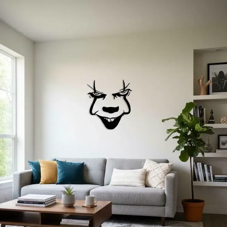 Pennywise Minimalist Silhouette Wall Art - IT Horror Decor