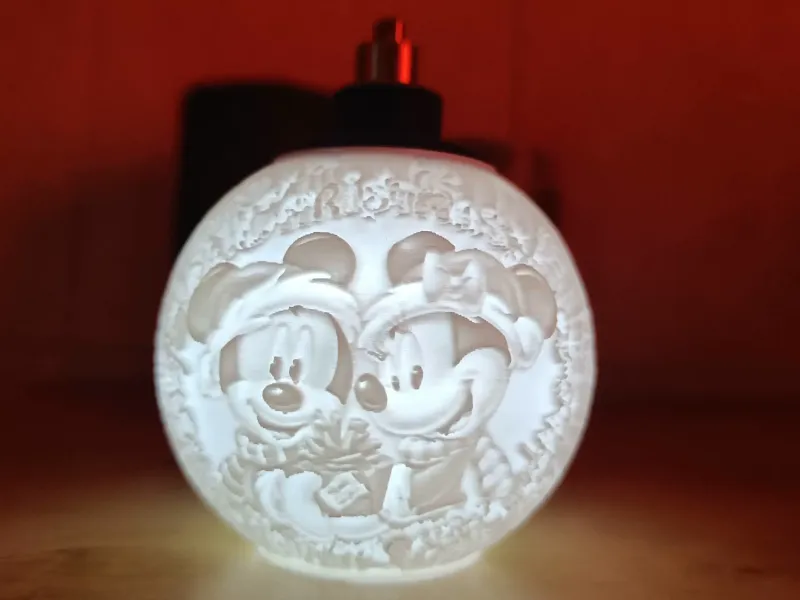 Mickey Mouse Lithophane Christmas Ball