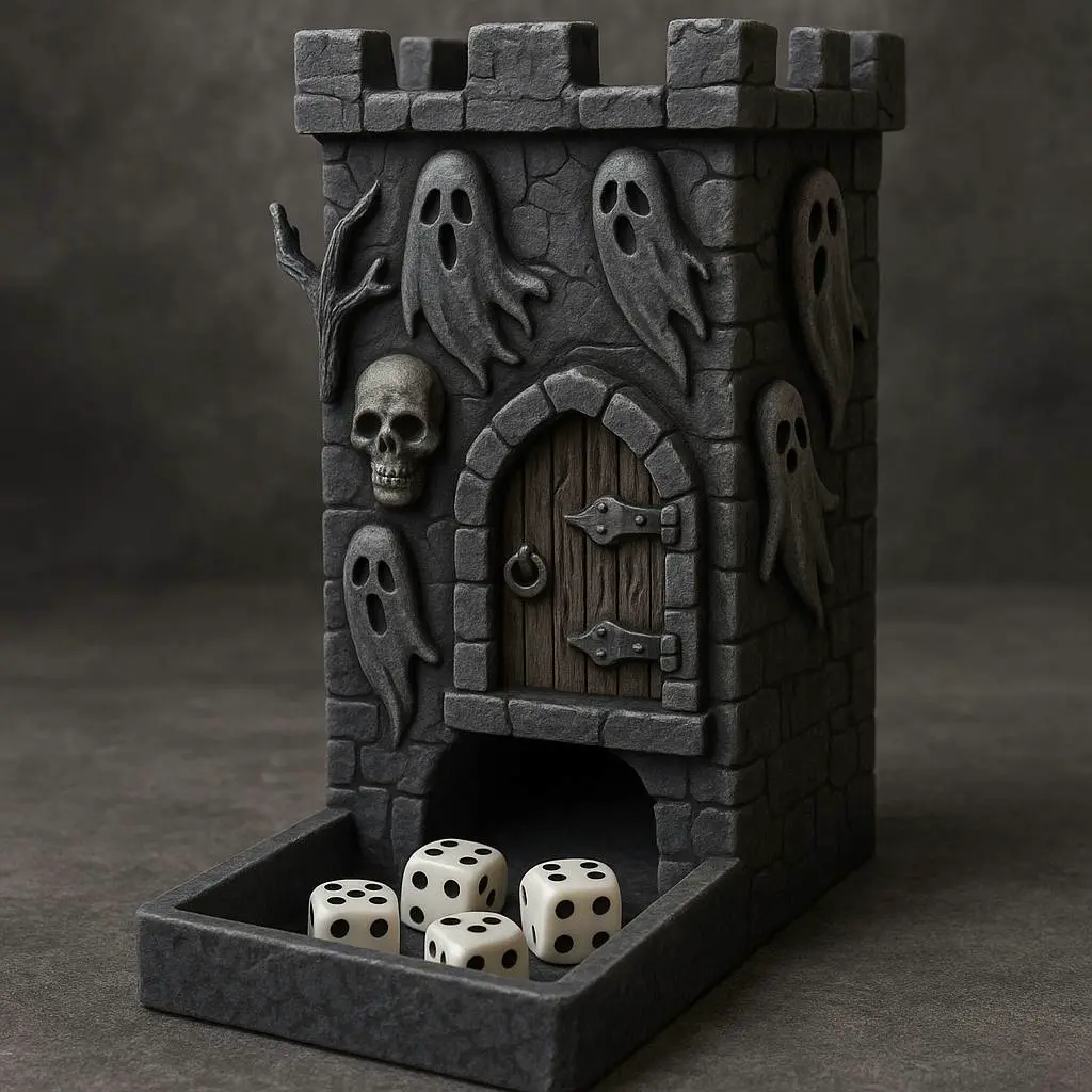 Haunting Tools Tools & Spare Parts STL Descarga - Gothic Haunted Dice Tower - GlowCraft