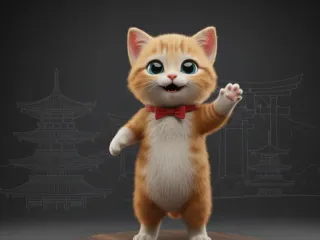 Kitten figure orange Cat