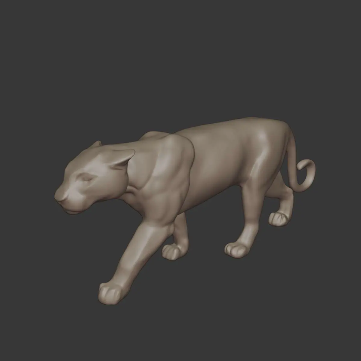 Panther Sculpture – Sleek Wild Cat 3D Printable Statue