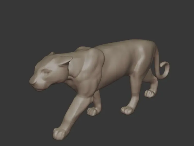 Panther Sculpture – Sleek Wild Cat 3D Printable Statue