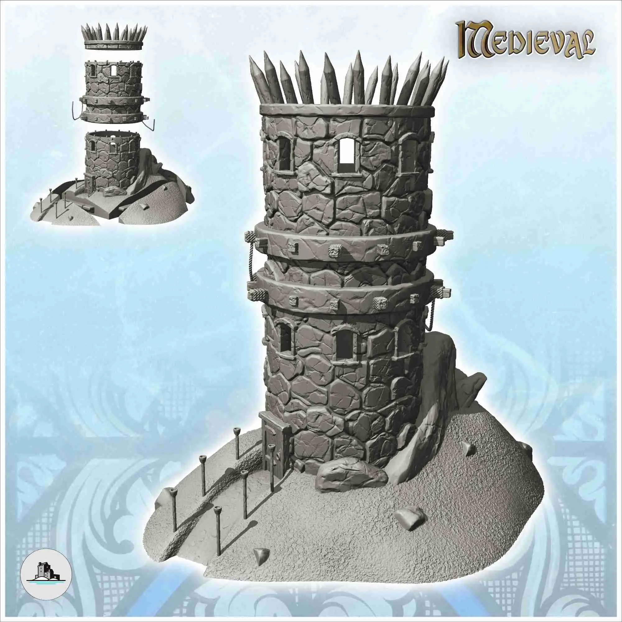 Pacchetto castelli medievali n. 1 - miniature warhammer scenario t