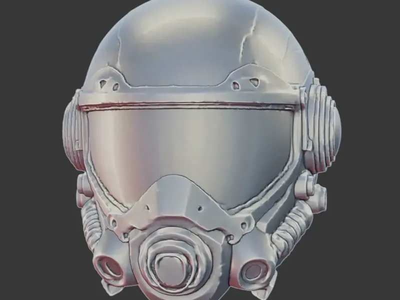 Sci-Fi Battle Helmet 3D Print Model