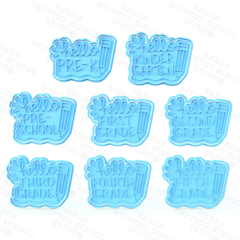 Back to school lettering cookie cutter set of 8