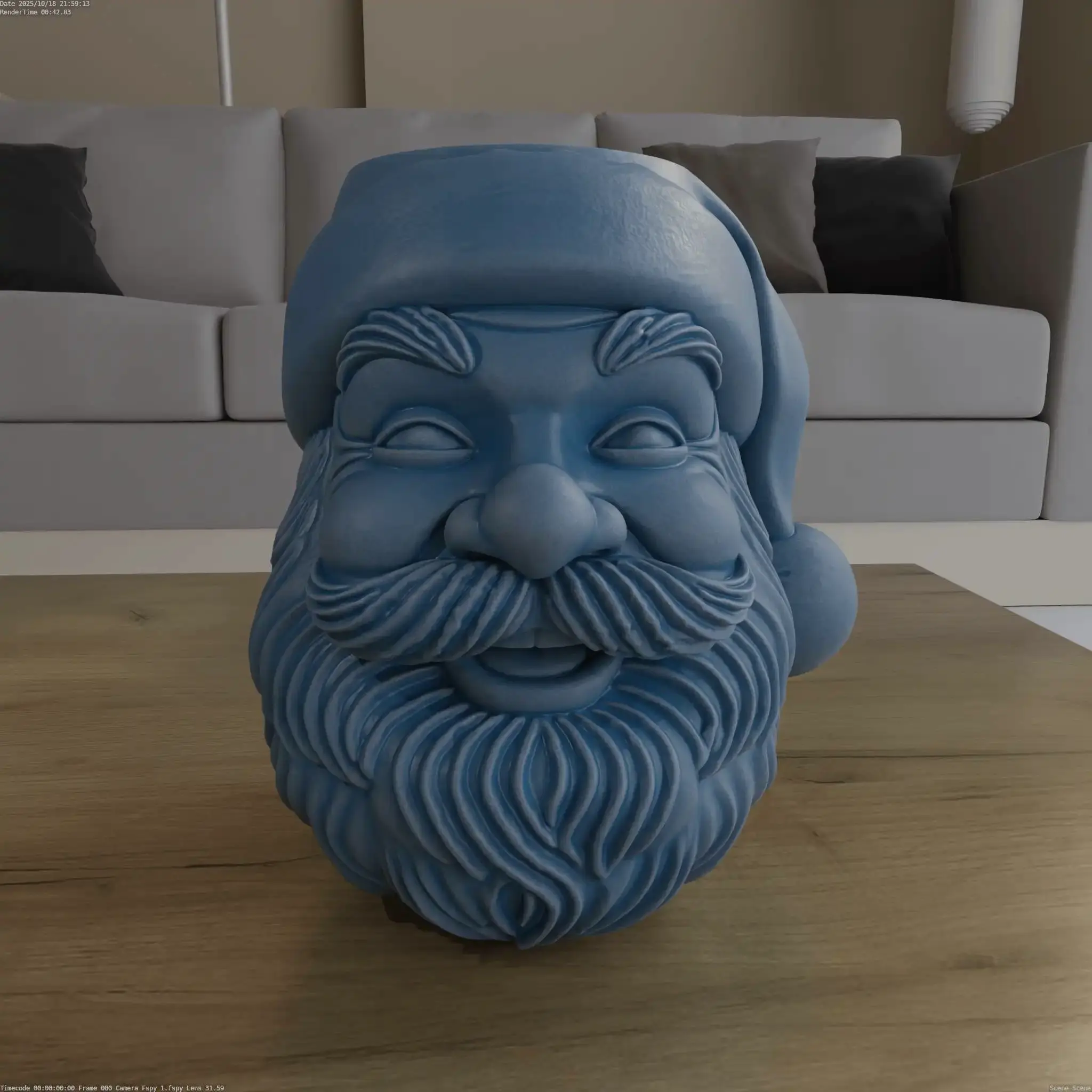 Smiling Santa Head Planter Candy Container STL