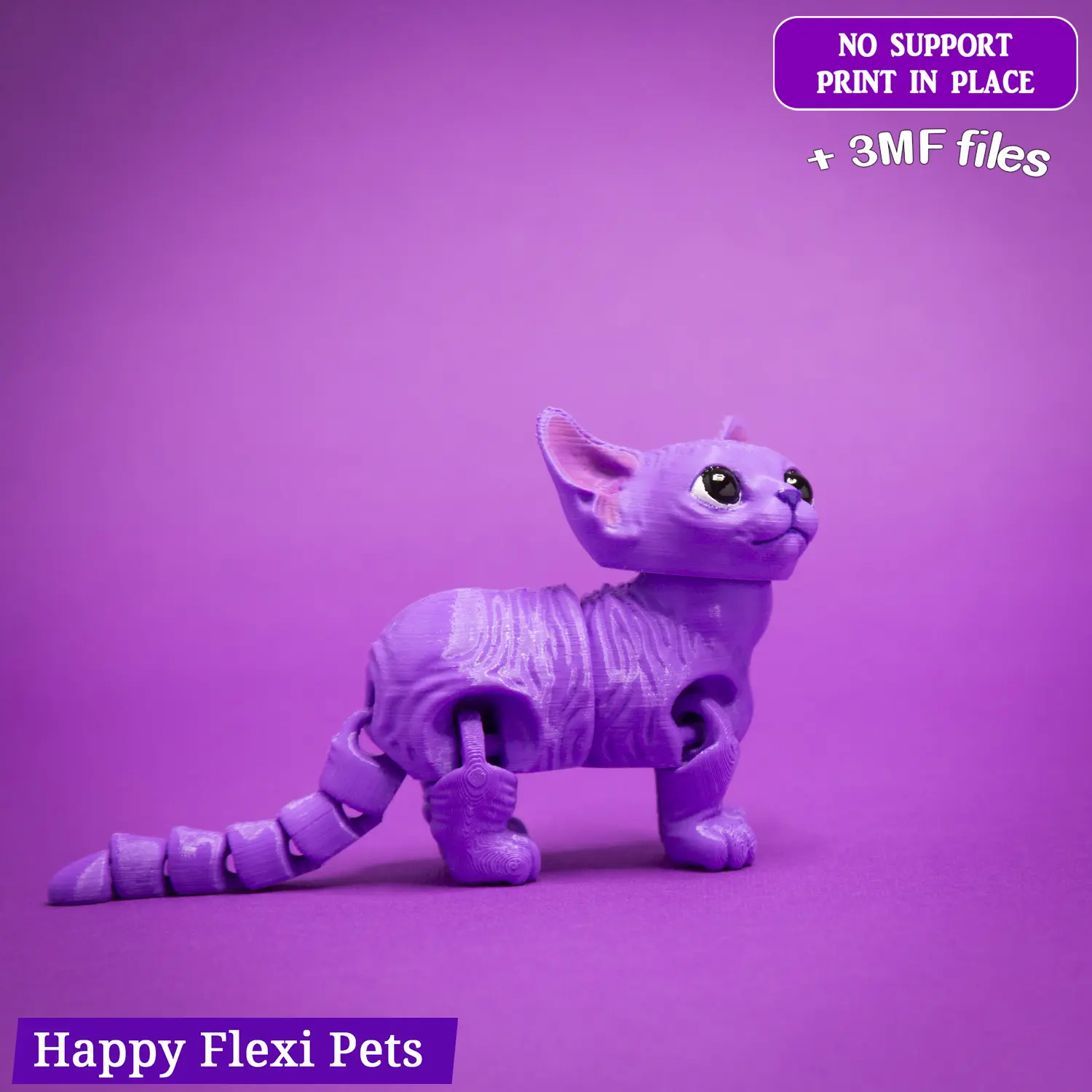 Articulated sphynx cat toy - Happy Flexi pets - cat figurine