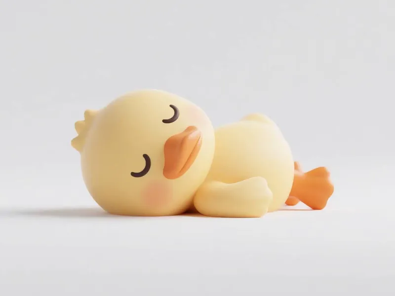 躺卧小黄鸭