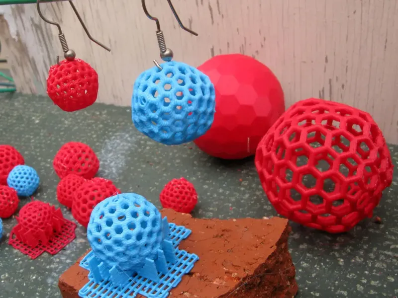 C240 Buckyballs as Earings 