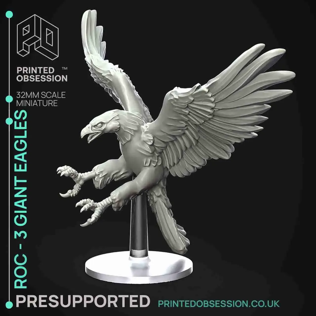 Roc - 3 Giant Eagles - PRESUPPORTED - 32mm scale