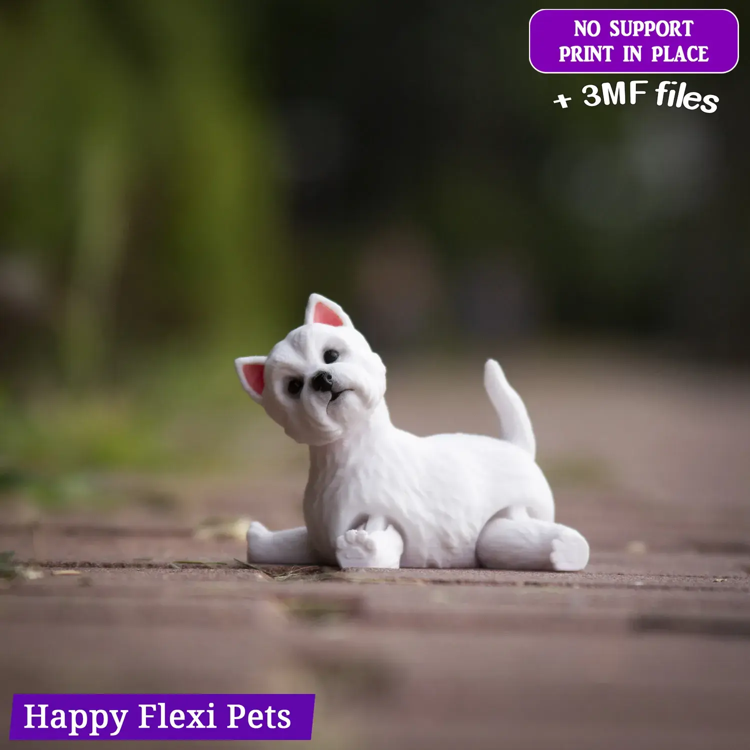 Westie - West Highland White Terrier the realistic flexi toy