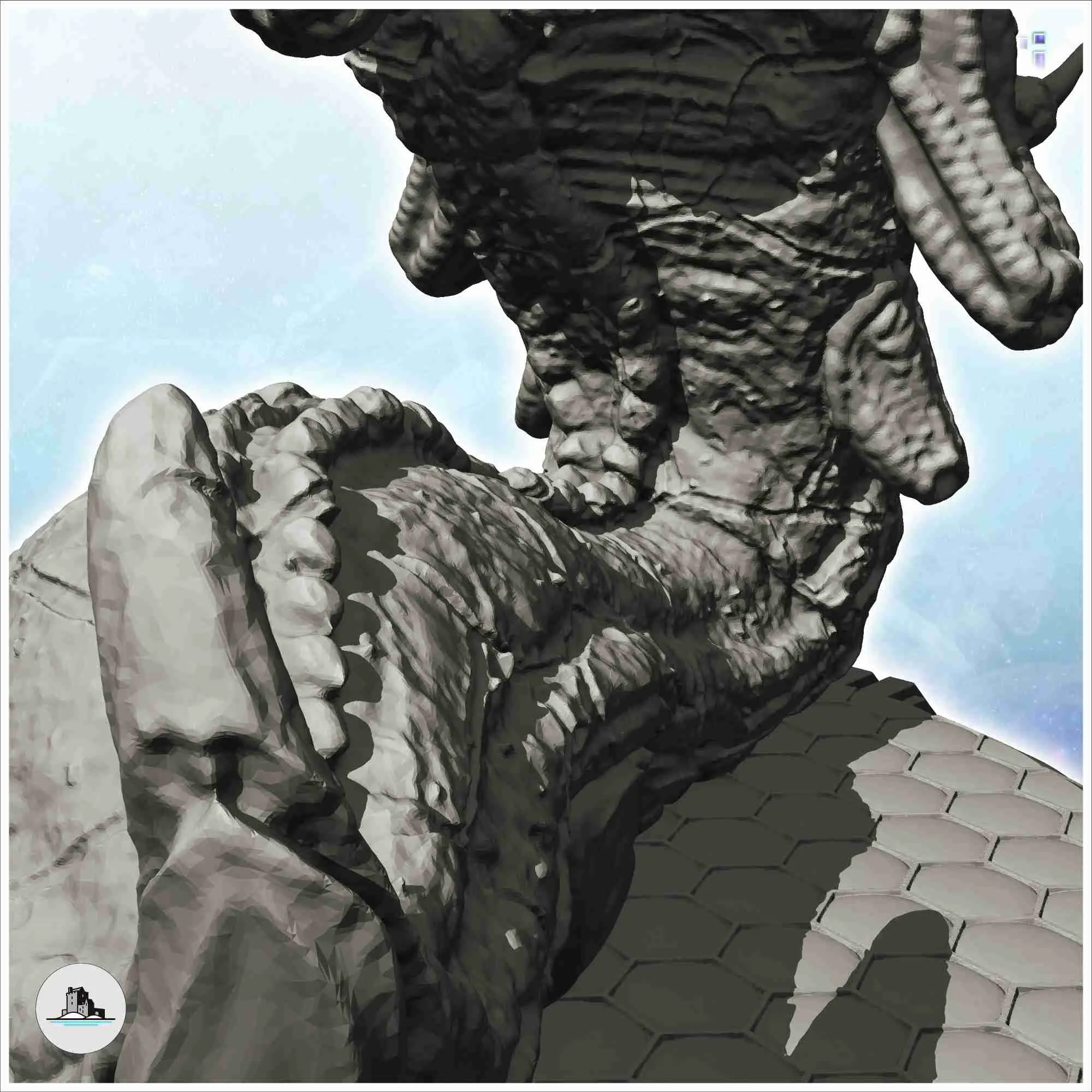 Alien creature with webbed crest and triple eyes (8) - scien