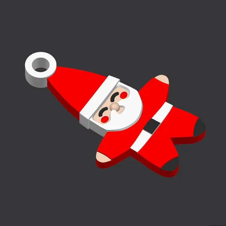 Cute Santa Claus Keychain / Ornament Model